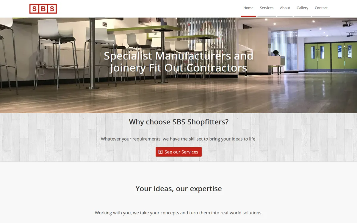 SBS Shopfitters Limited website